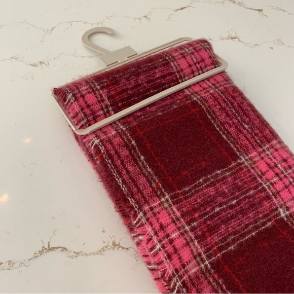 St. John's Bay Pink Multicolored Plaid  Winter / Fall   Scarf 75” x 27” NEW - Picture 3 of 7